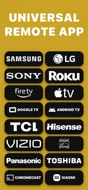 A Decent Remote App Store screenshot listing supported TV brands