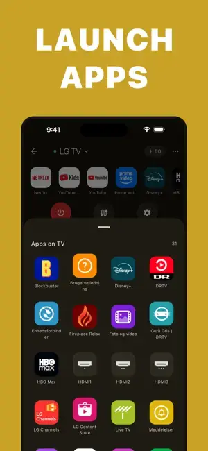 A Decent Remote App Store screenshot of the app launcher grid