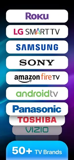 Desidari Universal Remote TV Control App Store screenshot listing supported TV brand logos