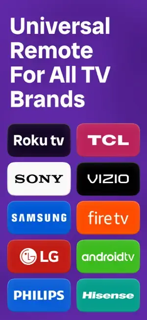 TV Remote Universal Control App Store screenshot showing supported TV brands
