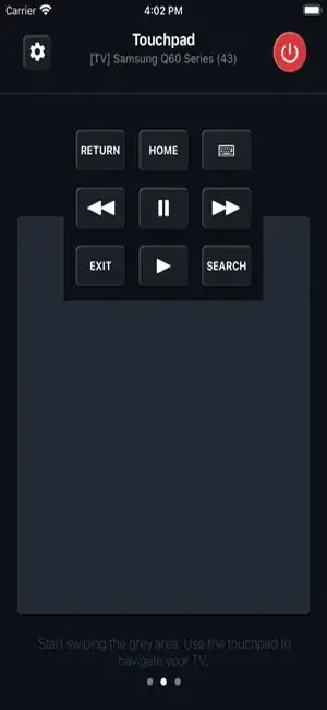 KRAFTWERK 9 Universal TV Remote App Store screenshot, an unedited capture of the touchpad screen