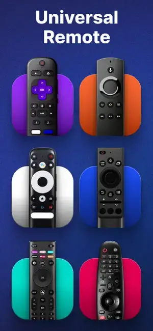 TOGGLE APPS Universal TV Remote Control App Store screenshot, a grid of six physical TV remote controls