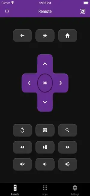 TV Remote Universal by Zap App Store screenshot, an unedited capture of the remote screen